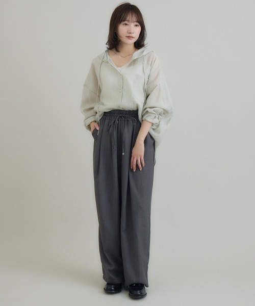 RU.TI.LE（ルチル）の「【RU.TI.LE】フード付きビッグシャツ（シャツ/ブラウス・レディース・ホワイト/グレー・MEDIUM）」の19枚目の写真