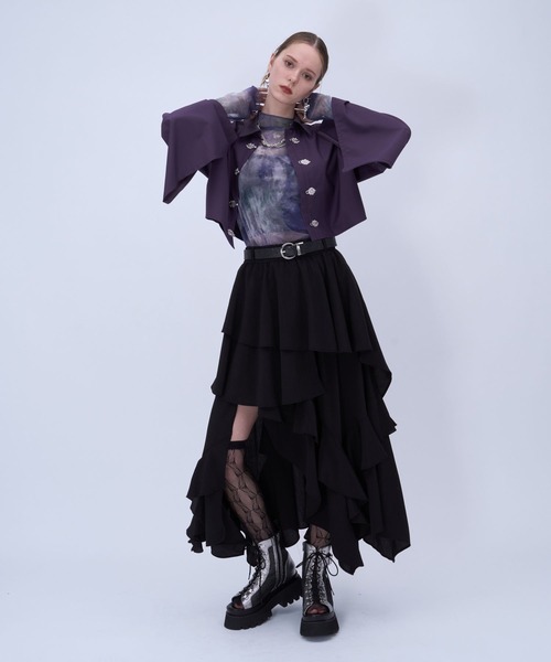 HARE（ハレ）の「2WAYニュアンスガラシアーT(HARE)（Tシャツ/カットソー・レディース・パープル/ブルー・FREE）」の4枚目の写真