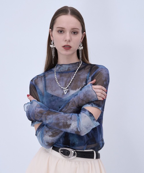 HARE（ハレ）の「2WAYニュアンスガラシアーT(HARE)（Tシャツ/カットソー・レディース・パープル/ブルー・FREE）」の5枚目の写真