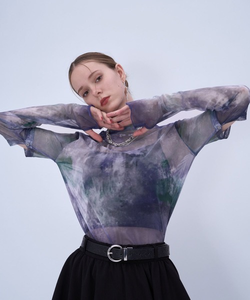 HARE（ハレ）の「2WAYニュアンスガラシアーT(HARE)（Tシャツ/カットソー・レディース・パープル/ブルー・FREE）」の14枚目の写真