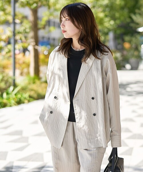RONEL（ロネル）の「【RONEL】ストライプシャツジャケット（シャツ/ブラウス・レディース・ライトピンク/ナチュラル・M/S）」の6枚目の写真
