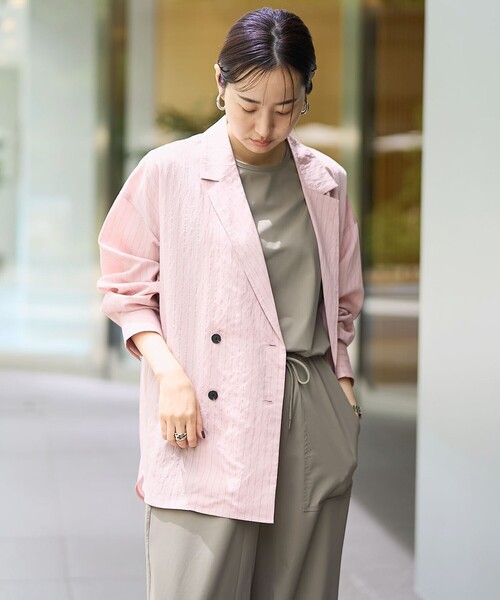 RONEL（ロネル）の「【RONEL】ストライプシャツジャケット（シャツ/ブラウス・レディース・ライトピンク/ナチュラル・M/S）」の15枚目の写真