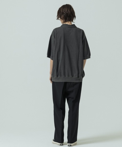 SLICK（スリック）の「【SLICK/スリック】Pigment Dye Skipper Polo/ピグメントダイ スキッパーポロ（Tシャツ/カットソー・メンズ・パープル/ライトグレー/ブラック・3/1/2）」の19枚目の写真