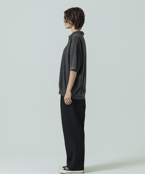 SLICK（スリック）の「【SLICK/スリック】Pigment Dye Skipper Polo/ピグメントダイ スキッパーポロ（Tシャツ/カットソー・メンズ・パープル/ライトグレー/ブラック・3/1/2）」の21枚目の写真