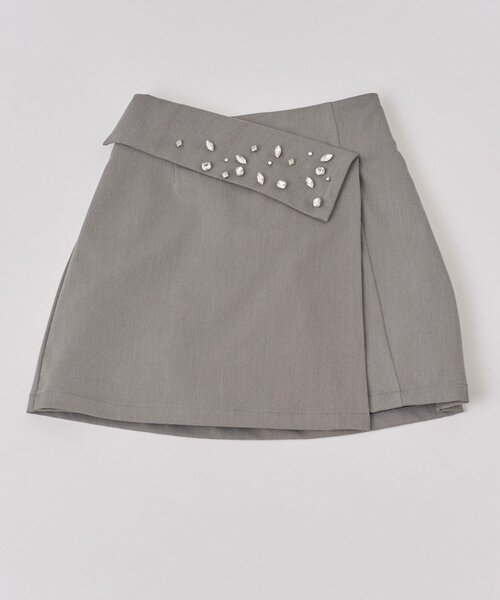 OLIVE des OLIVE（オリーブデオリーブ）の「【Belle Charme】Bijou Box Mini Skirt（スカート・レディース・グレー/ブラウン/ブラック・FREE）」の4枚目の写真