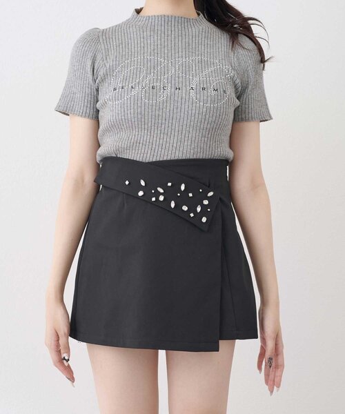 OLIVE des OLIVE（オリーブデオリーブ）の「【Belle Charme】Bijou Box Mini Skirt（スカート・レディース・グレー/ブラウン/ブラック・FREE）」の5枚目の写真