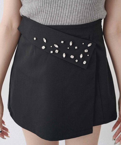 OLIVE des OLIVE（オリーブデオリーブ）の「【Belle Charme】Bijou Box Mini Skirt（スカート・レディース・グレー/ブラウン/ブラック・FREE）」の8枚目の写真