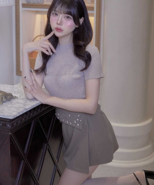 OLIVE des OLIVE（オリーブデオリーブ）の「【Belle Charme】Bijou Box Mini Skirt（スカート・レディース・グレー/ブラウン/ブラック・FREE）」の13枚目の写真
