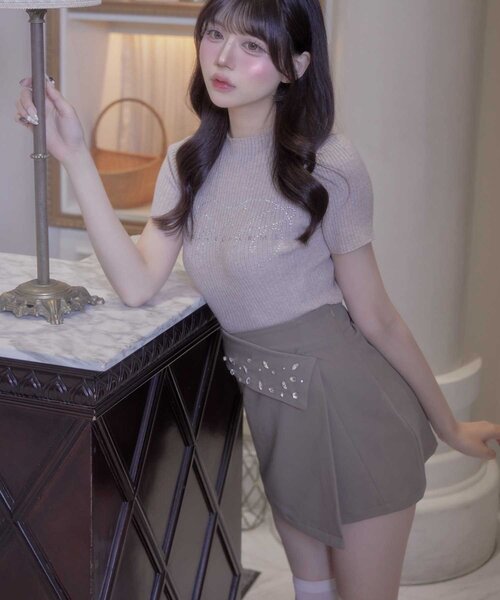 OLIVE des OLIVE（オリーブデオリーブ）の「【Belle Charme】Bijou Box Mini Skirt（スカート・レディース・グレー/ブラウン/ブラック・FREE）」の15枚目の写真