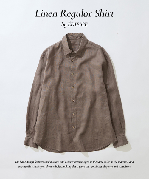 EDIFICE（エディフィス）の「シアー リネン レギュラーカラーシャツ（シャツ/ブラウス・メンズ・イエロー/ホワイト/ライトグリーン/ブラック/グレー/ブルー・SMALL/MEDIUM/LARGE）」の3枚目の写真