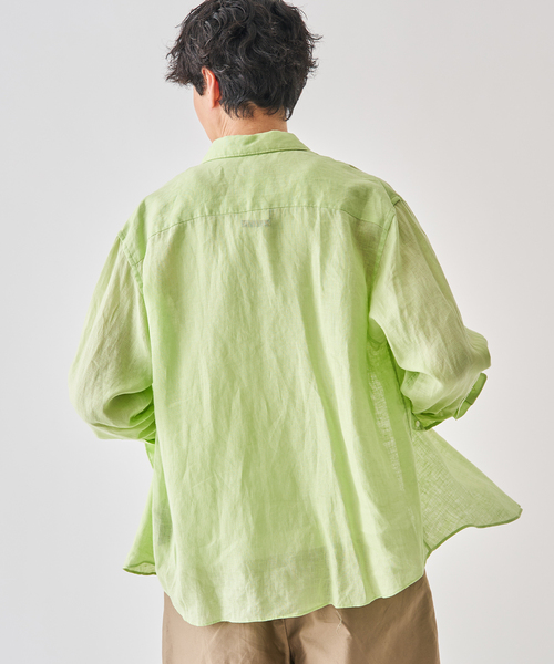 EDIFICE（エディフィス）の「シアー リネン レギュラーカラーシャツ（シャツ/ブラウス・メンズ・イエロー/ホワイト/ライトグリーン/ブラック/グレー/ブルー・SMALL/MEDIUM/LARGE）」の9枚目の写真