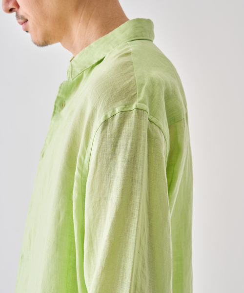 EDIFICE（エディフィス）の「シアー リネン レギュラーカラーシャツ（シャツ/ブラウス・メンズ・イエロー/ホワイト/ライトグリーン/ブラック/グレー/ブルー・SMALL/MEDIUM/LARGE）」の10枚目の写真
