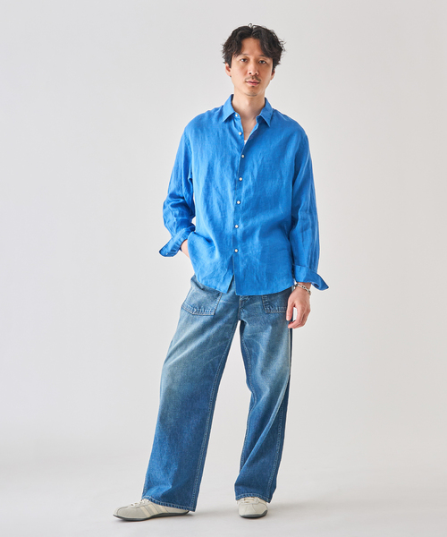 EDIFICE（エディフィス）の「シアー リネン レギュラーカラーシャツ（シャツ/ブラウス・メンズ・イエロー/ホワイト/ライトグリーン/ブラック/グレー/ブルー・SMALL/MEDIUM/LARGE）」の11枚目の写真