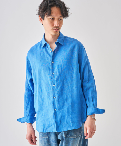 EDIFICE（エディフィス）の「シアー リネン レギュラーカラーシャツ（シャツ/ブラウス・メンズ・イエロー/ホワイト/ライトグリーン/ブラック/グレー/ブルー・SMALL/MEDIUM/LARGE）」の13枚目の写真