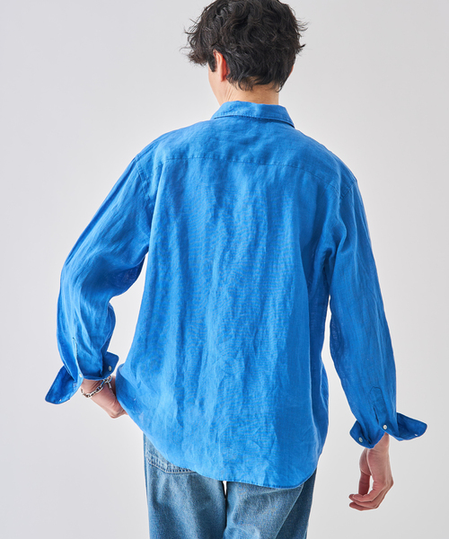 EDIFICE（エディフィス）の「シアー リネン レギュラーカラーシャツ（シャツ/ブラウス・メンズ・イエロー/ホワイト/ライトグリーン/ブラック/グレー/ブルー・SMALL/MEDIUM/LARGE）」の15枚目の写真