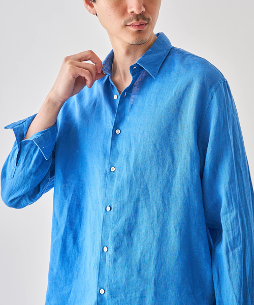 EDIFICE（エディフィス）の「シアー リネン レギュラーカラーシャツ（シャツ/ブラウス・メンズ・イエロー/ホワイト/ライトグリーン/ブラック/グレー/ブルー・SMALL/MEDIUM/LARGE）」の16枚目の写真