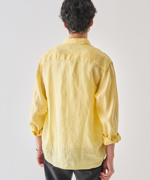 EDIFICE（エディフィス）の「シアー リネン レギュラーカラーシャツ（シャツ/ブラウス・メンズ・イエロー/ホワイト/ライトグリーン/ブラック/グレー/ブルー・SMALL/MEDIUM/LARGE）」の22枚目の写真