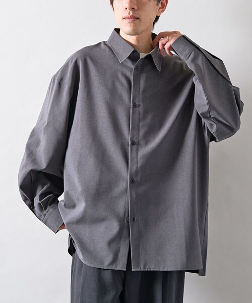 CRAFT STANDARD BOUTIQUE(クラフトスタンダードブティック)の「バルーンスリーブシャツ(シャツ/ブラウス・メンズ・グレー/ブラック・L/M)」の9枚目の写真