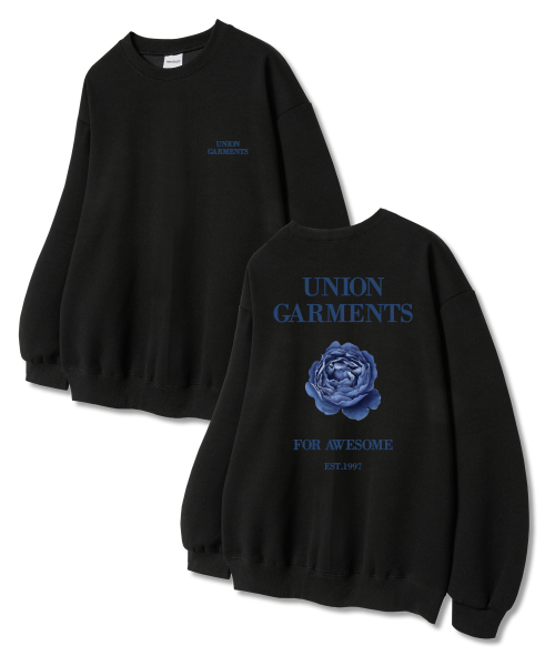 Union Garments(ユニオンガーメンツ)の「ローズアップ 裏毛 スウェットTシャツ ブラック(スウェット・レディース・その他・L/XL/XXL)」の1枚目の写真