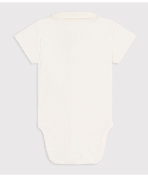 PETIT BATEAU(プチバトー)の「衿つき半袖ボディ(ロンパース・キッズ・ホワイト×ブルー/ホワイト×ピンク・6MONTH/12MONTH/18MONTH)」の3枚目の写真