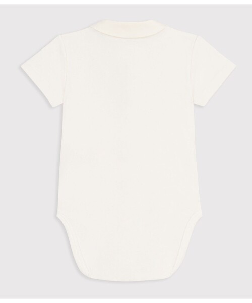 PETIT BATEAU(プチバトー)の「衿つき半袖ボディ(ロンパース・キッズ・ホワイト×ブルー/ホワイト×ピンク・6MONTH/12MONTH/18MONTH)」の7枚目の写真