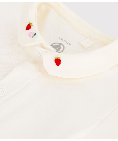 PETIT BATEAU(プチバトー)の「衿つき半袖ボディ(ロンパース・キッズ・ホワイト×ブルー/ホワイト×ピンク・6MONTH/12MONTH/18MONTH)」の8枚目の写真