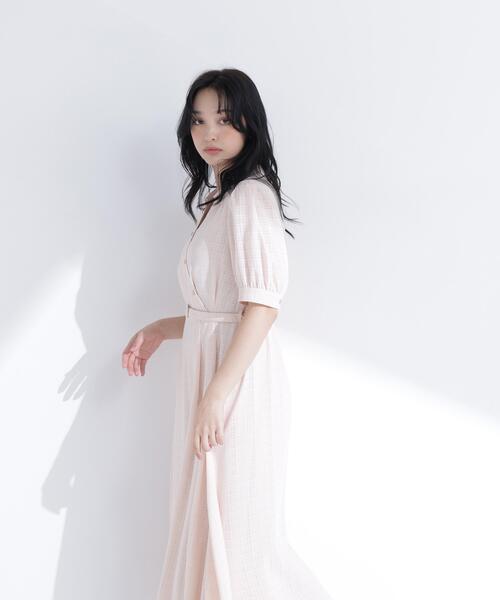 NATURAL BEAUTY BASIC(ナチュラルビューティーベーシック)の「シャドーチェックカシュクールワンピース(ワンピース・レディース・ネイビー/ラベンダー/ベージュ・P/S/MEDIUM)」の20枚目の写真
