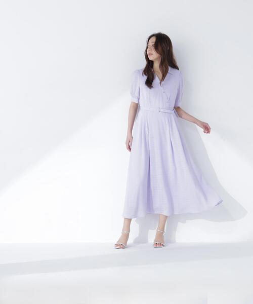 NATURAL BEAUTY BASIC(ナチュラルビューティーベーシック)の「シャドーチェックカシュクールワンピース(ワンピース・レディース・ネイビー/ラベンダー/ベージュ・P/S/MEDIUM)」の19枚目の写真