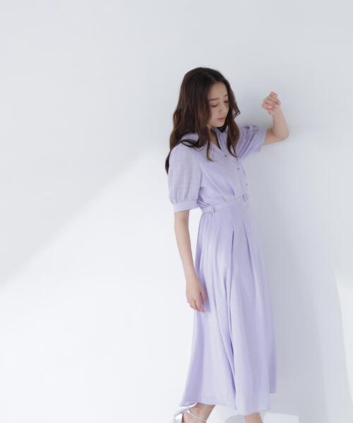 NATURAL BEAUTY BASIC(ナチュラルビューティーベーシック)の「シャドーチェックカシュクールワンピース(ワンピース・レディース・ネイビー/ラベンダー/ベージュ・P/S/MEDIUM)」の20枚目の写真
