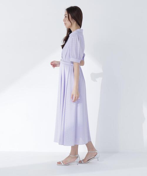 NATURAL BEAUTY BASIC(ナチュラルビューティーベーシック)の「シャドーチェックカシュクールワンピース(ワンピース・レディース・ネイビー/ラベンダー/ベージュ・P/S/MEDIUM)」の21枚目の写真