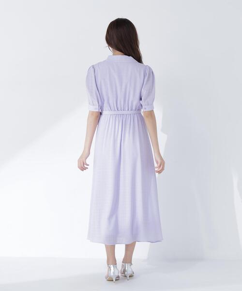 NATURAL BEAUTY BASIC(ナチュラルビューティーベーシック)の「シャドーチェックカシュクールワンピース(ワンピース・レディース・ネイビー/ラベンダー/ベージュ・P/S/MEDIUM)」の22枚目の写真