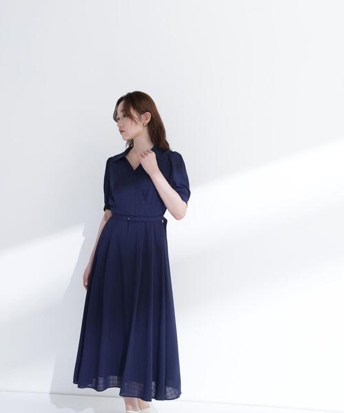 NATURAL BEAUTY BASIC(ナチュラルビューティーベーシック)の「シャドーチェックカシュクールワンピース(ワンピース・レディース・ネイビー/ラベンダー/ベージュ・P/S/MEDIUM)」の12枚目の写真