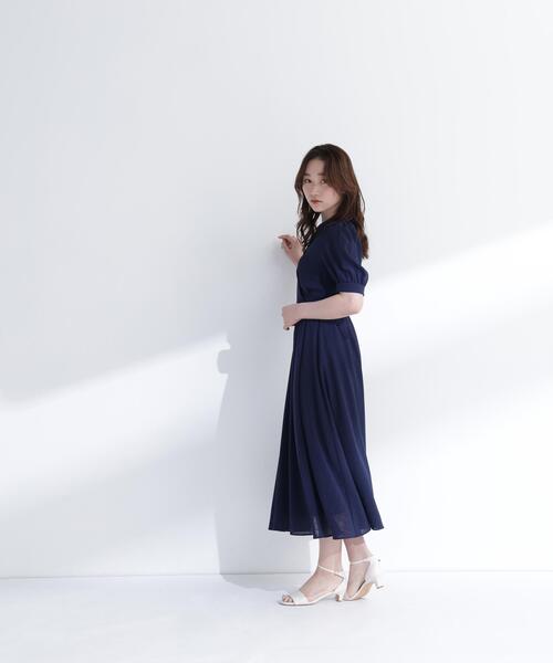 NATURAL BEAUTY BASIC(ナチュラルビューティーベーシック)の「シャドーチェックカシュクールワンピース(ワンピース・レディース・ネイビー/ラベンダー/ベージュ・P/S/MEDIUM)」の13枚目の写真