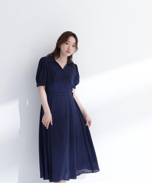 NATURAL BEAUTY BASIC(ナチュラルビューティーベーシック)の「シャドーチェックカシュクールワンピース(ワンピース・レディース・ネイビー/ラベンダー/ベージュ・P/S/MEDIUM)」の14枚目の写真