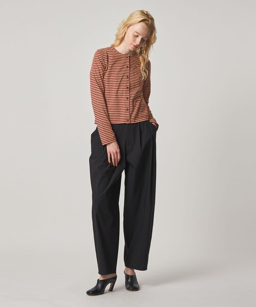 Steven Alan(スティーブンアラン)の「<Steven Alan>ボーダー カーディガン(カーディガン/ボレロ・レディース・ダークオレンジ/ライトブルー・FREE)」の3枚目の写真
