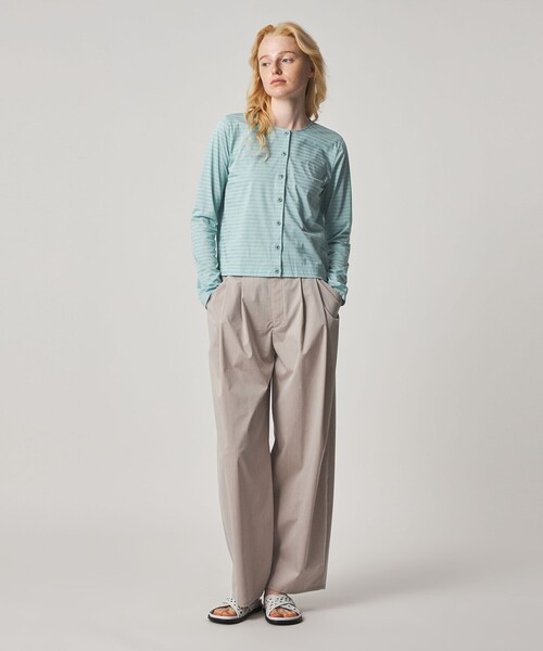 Steven Alan(スティーブンアラン)の「<Steven Alan>ボーダー カーディガン(カーディガン/ボレロ・レディース・ダークオレンジ/ライトブルー・FREE)」の4枚目の写真