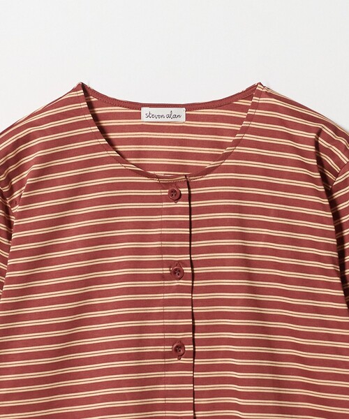Steven Alan(スティーブンアラン)の「<Steven Alan>ボーダー カーディガン(カーディガン/ボレロ・レディース・ダークオレンジ/ライトブルー・FREE)」の7枚目の写真