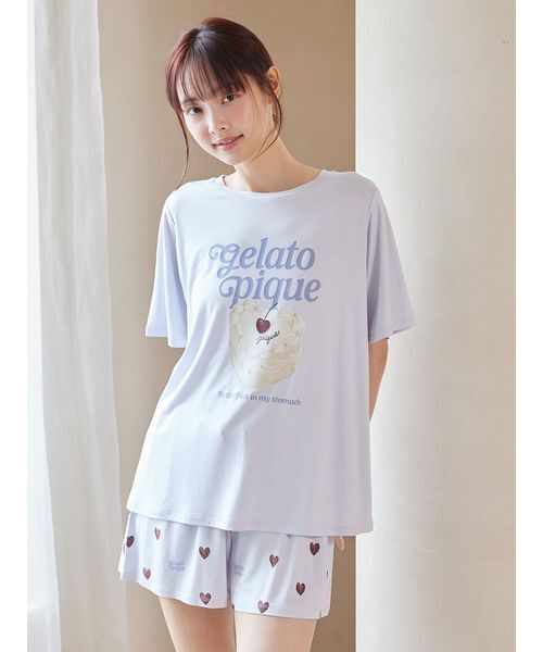 GELATO PIQUE ストロベリー柄半袖ルームウェアセット　新品・未使用 gelato pique（ジェラートピケ） スムーズィーロゴジャガードプル