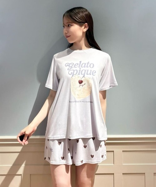ジェラートピケ　フルーツアニマルワンポイントT ＆ショートパンツ　70 ベビー フルーツ アニマル Tシャツ ショートパンツ セット バナナ