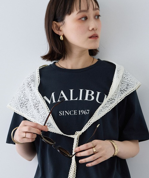CROSS FUNCTION(クロスファンクション)の「《UV・接触冷感》エブ楽 MALIBUロゴデザインTシャツ【CROSS FUNCTION/クロスファンクション】(Tシャツ/カットソー・レディース・ホワイト/チャコールグレー・M/LL/L)」の15枚目の写真