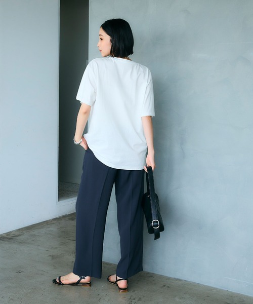 CROSS FUNCTION(クロスファンクション)の「《UV・接触冷感》エブ楽 MALIBUロゴデザインTシャツ【CROSS FUNCTION/クロスファンクション】(Tシャツ/カットソー・レディース・ホワイト/チャコールグレー・M/LL/L)」の10枚目の写真