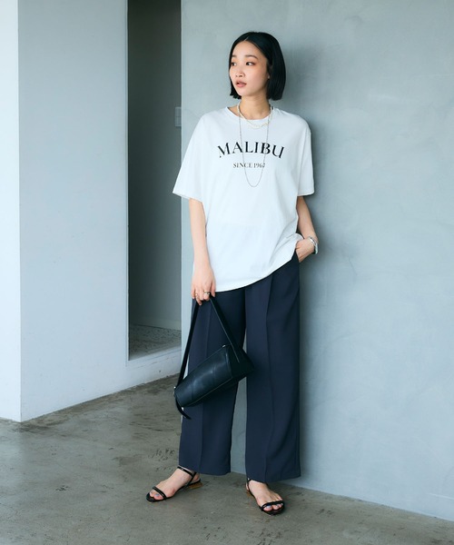 CROSS FUNCTION(クロスファンクション)の「《UV・接触冷感》エブ楽 MALIBUロゴデザインTシャツ【CROSS FUNCTION/クロスファンクション】(Tシャツ/カットソー・レディース・ホワイト/チャコールグレー・M/LL/L)」の9枚目の写真