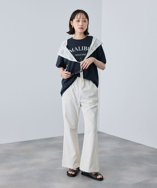 CROSS FUNCTION(クロスファンクション)の「《UV・接触冷感》エブ楽 MALIBUロゴデザインTシャツ【CROSS FUNCTION/クロスファンクション】(Tシャツ/カットソー・レディース・ホワイト/チャコールグレー・M/LL/L)」の17枚目の写真