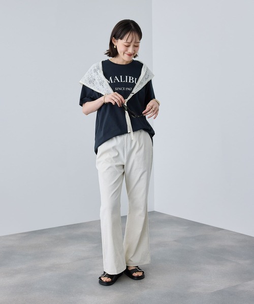 CROSS FUNCTION(クロスファンクション)の「《UV・接触冷感》エブ楽 MALIBUロゴデザインTシャツ【CROSS FUNCTION/クロスファンクション】(Tシャツ/カットソー・レディース・ホワイト/チャコールグレー・M/LL/L)」の18枚目の写真