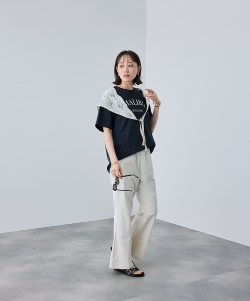 CROSS FUNCTION(クロスファンクション)の「《UV・接触冷感》エブ楽 MALIBUロゴデザインTシャツ【CROSS FUNCTION/クロスファンクション】(Tシャツ/カットソー・レディース・ホワイト/チャコールグレー・M/LL/L)」の20枚目の写真