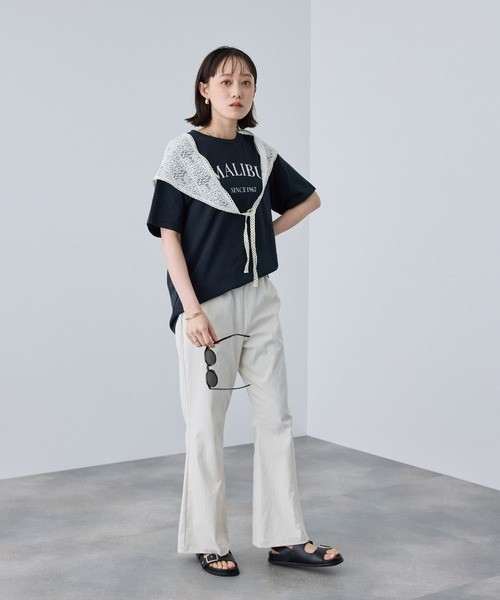 CROSS FUNCTION(クロスファンクション)の「《UV・接触冷感》エブ楽 MALIBUロゴデザインTシャツ【CROSS FUNCTION/クロスファンクション】(Tシャツ/カットソー・レディース・ホワイト/チャコールグレー・M/LL/L)」の19枚目の写真
