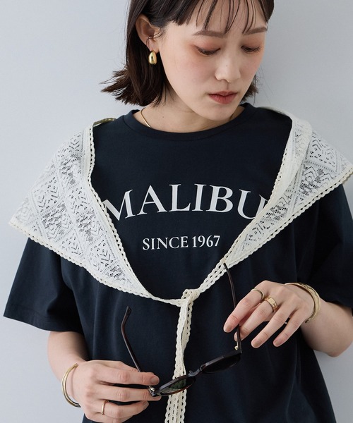 CROSS FUNCTION(クロスファンクション)の「《UV・接触冷感》エブ楽 MALIBUロゴデザインTシャツ【CROSS FUNCTION/クロスファンクション】(Tシャツ/カットソー・レディース・ホワイト/チャコールグレー・M/LL/L)」の16枚目の写真