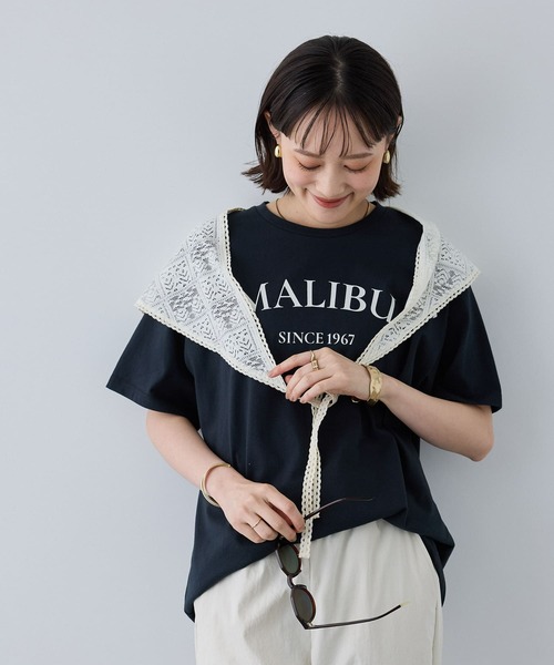 CROSS FUNCTION(クロスファンクション)の「《UV・接触冷感》エブ楽 MALIBUロゴデザインTシャツ【CROSS FUNCTION/クロスファンクション】(Tシャツ/カットソー・レディース・ホワイト/チャコールグレー・M/LL/L)」の14枚目の写真