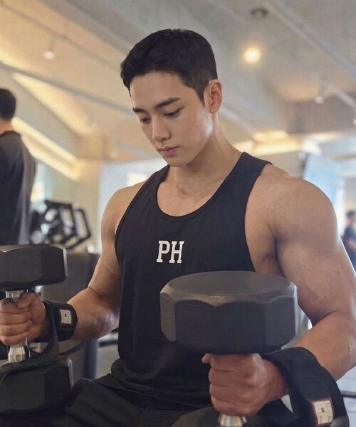 PHERMENON(フェルメノン)の「スタンダードPH切り替えノースリーブ - グレー(Tシャツ/カットソー・メンズ・グレー・1/2)」の8枚目の写真