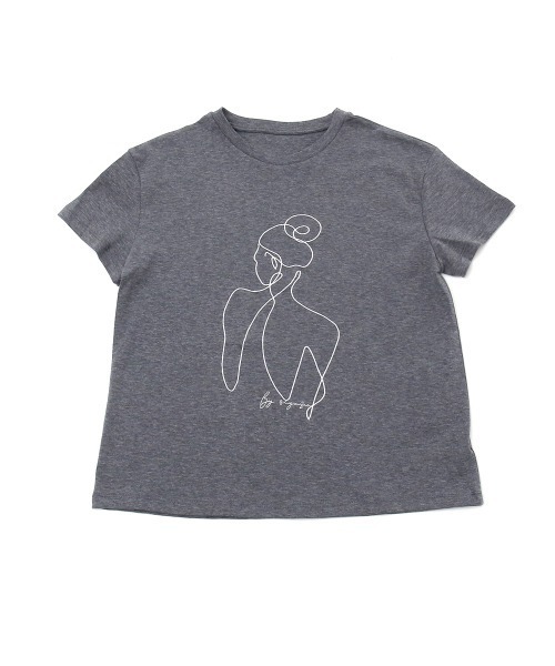 Rejoule(リジュール)の「ラインアート刺繍 ニュアンスTEE(Tシャツ/カットソー・レディース・ホワイト/グレー/チャコールグレー・FREE)」の15枚目の写真